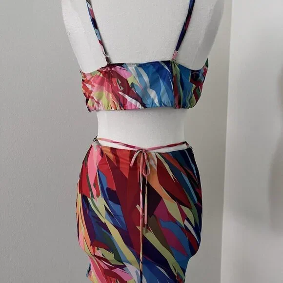 Blanc Clothingsexy mesh bodycon mini dress size large open back & sides stretch - Picture 9 of 11